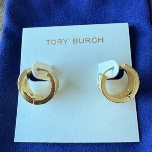 Tory Burch Gold and Silver Hoop Earrings
